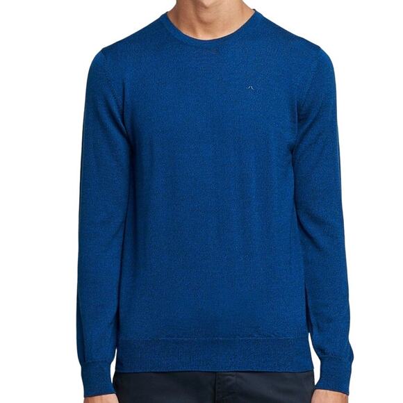 NWT J. Lindeberg Lyle True Merino Crew Neck Pullover, Nautical Blue,‎ Medium - Picture 1 of 6